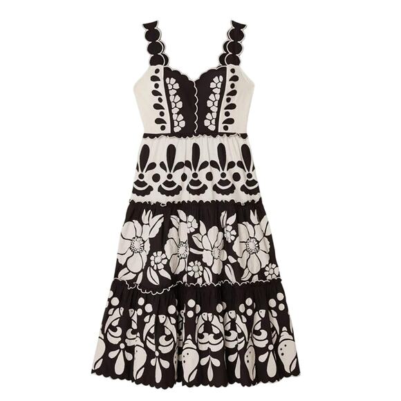 FARM Rio Dresses & Skirts - Farm Rio Cutwork Cotton Midi Dress Size Large